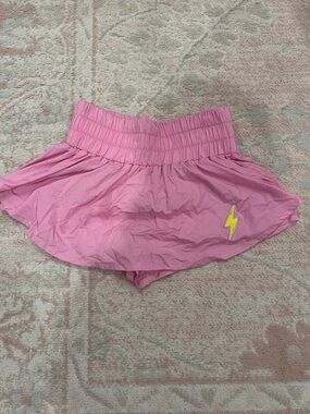 Pink Skort with Yellow Lightning Patch